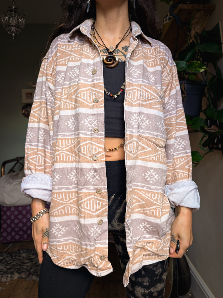 Unisex Neutral Geometric Overshirt