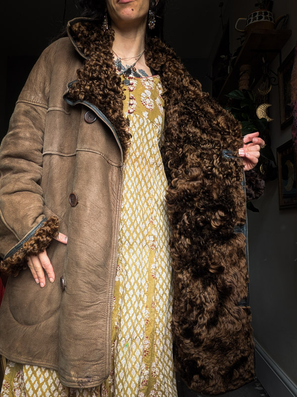 Vintage Afghan Sheepskin Coat - Image 3
