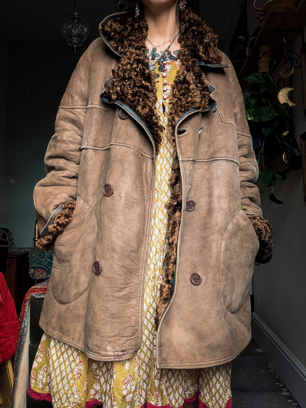 Vintage Afghan Sheepskin Coat