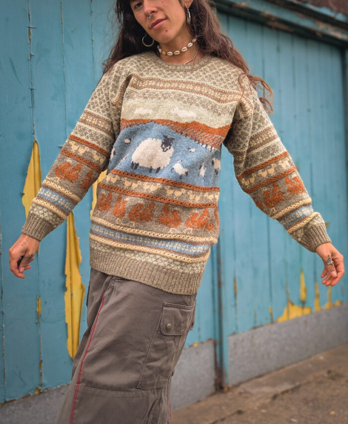 Vintage Farmyard Wool Jumper