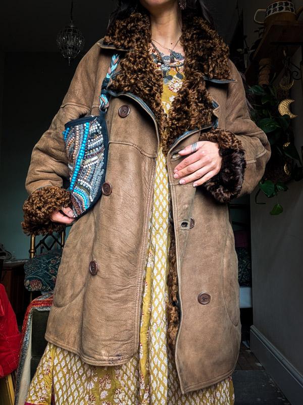 Vintage Afghan Sheepskin Coat - Image 12