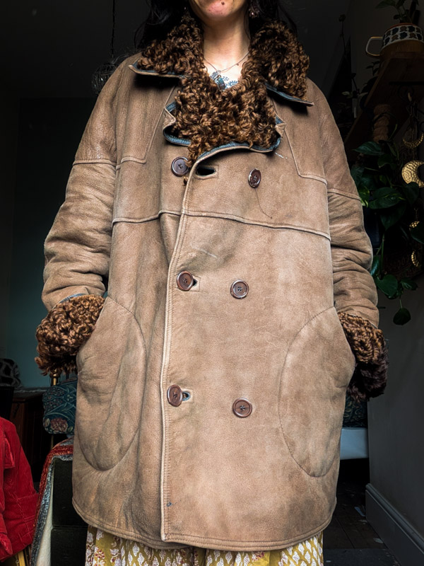 Vintage Afghan Sheepskin Coat - Image 5