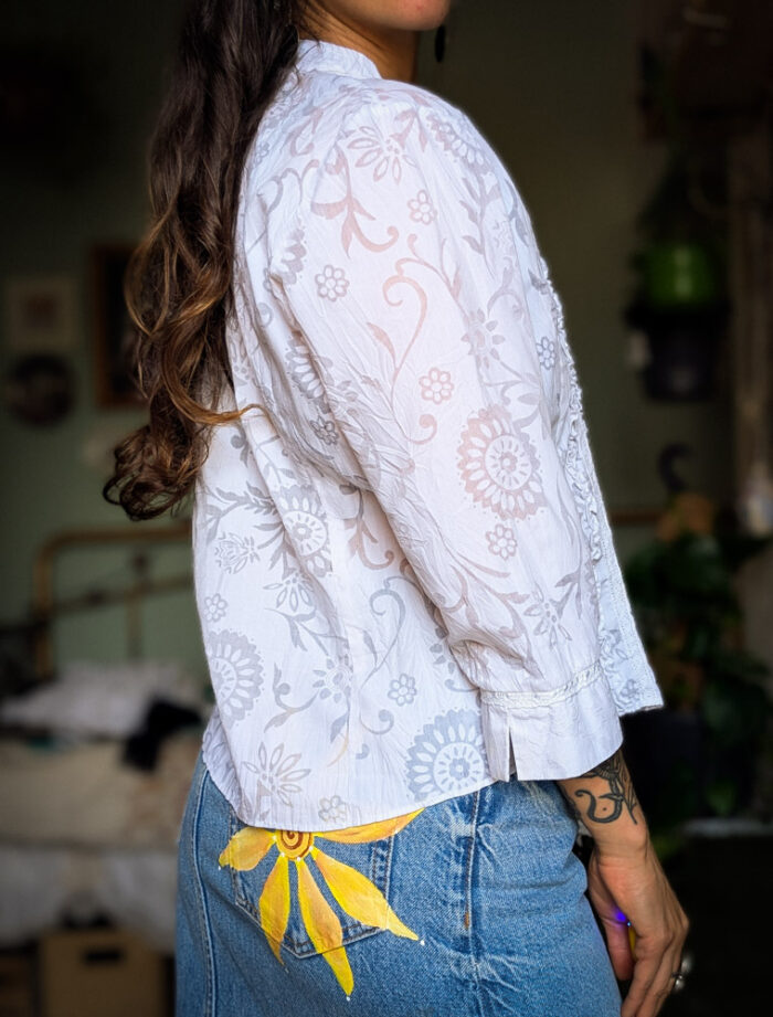 Retro Sunflower Devoré Shirt - Image 4