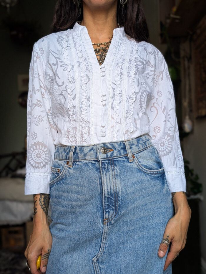 Retro Sunflower Devoré Shirt
