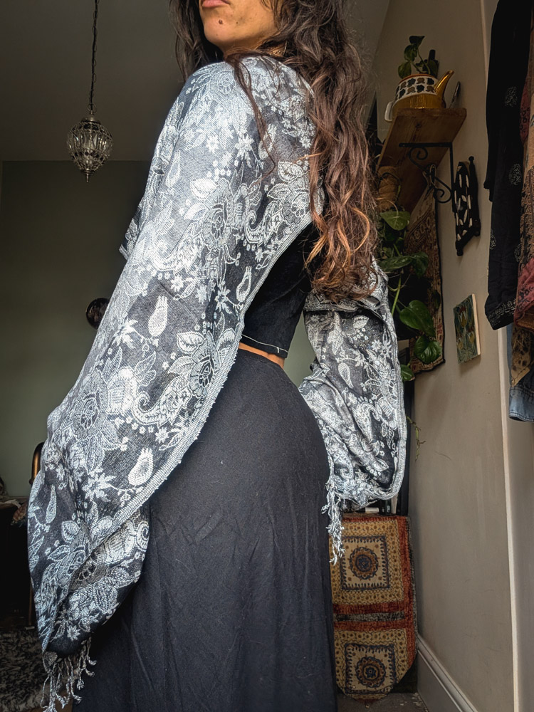 Upcycled Silver + Black Oversize Shrug - Image 2