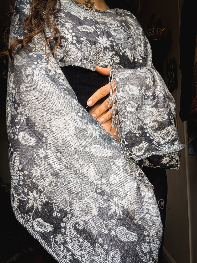 Upcycled Silver + Black Oversize Shrug - Image 3