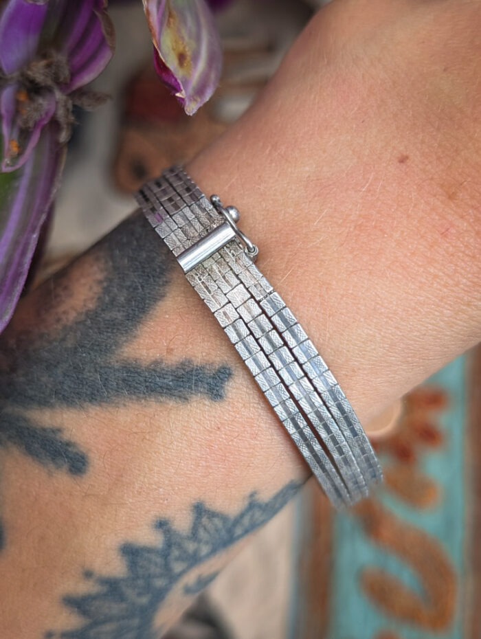 Vintage 925 Silver Multi-Strand Bracelet - Image 2