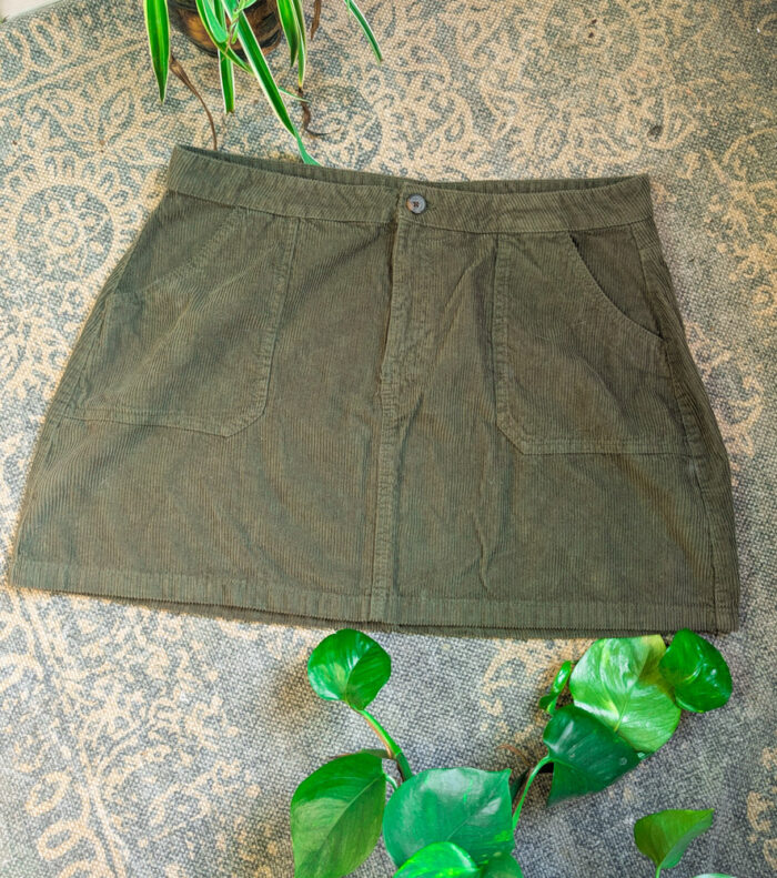 Reworked Mushroom Plus Size Cord Skirt - Image 3