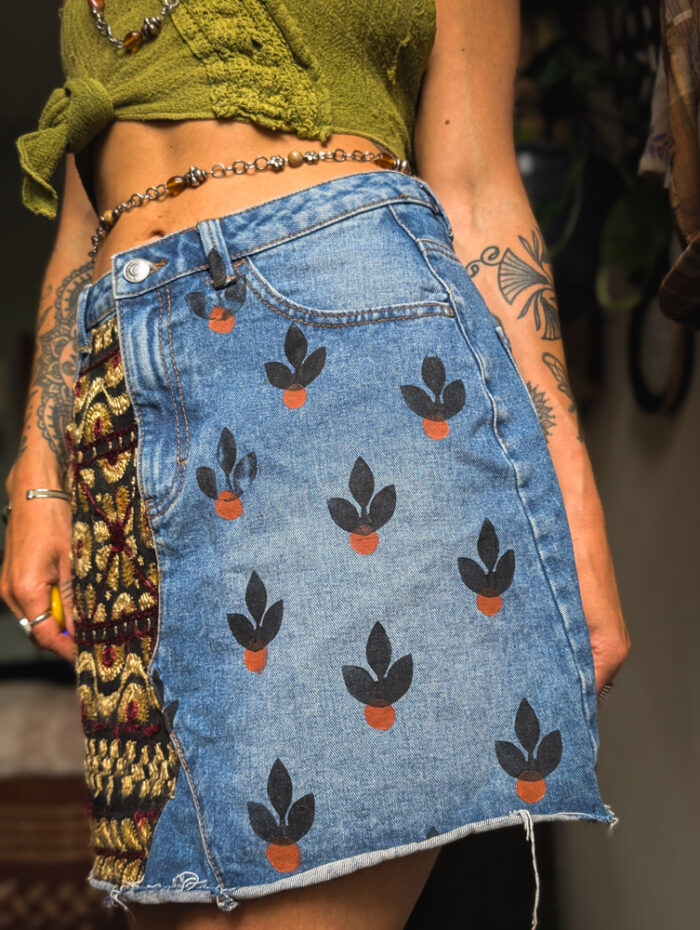 Reworked Boho Denim Skirt - Image 5