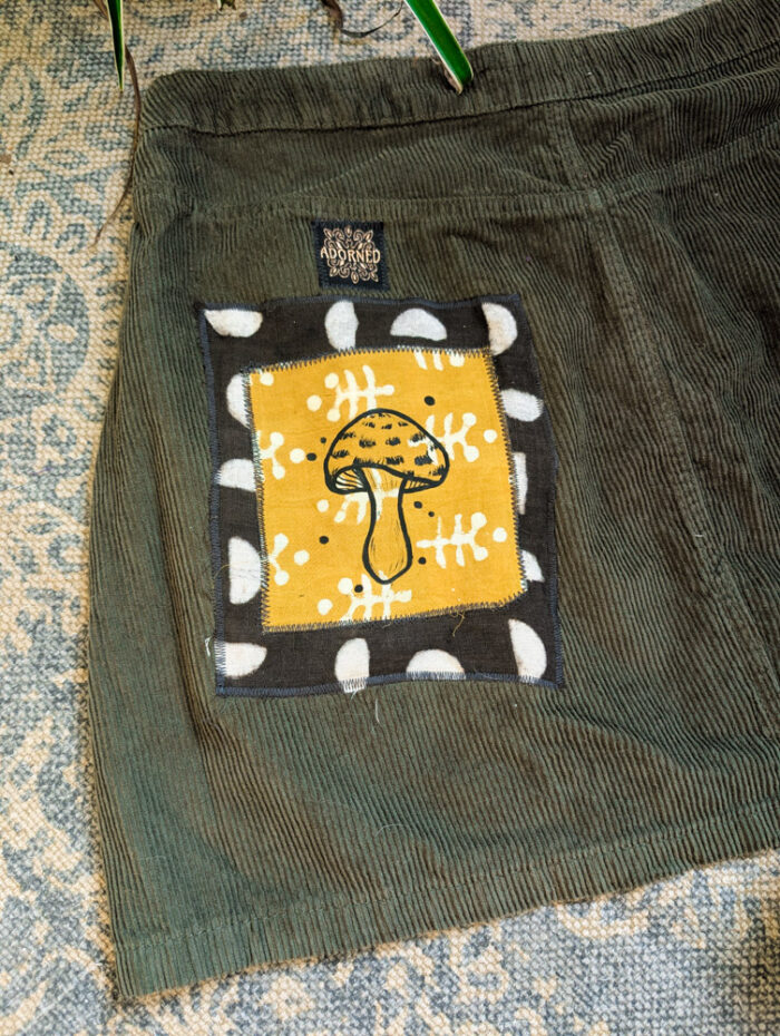 Reworked Mushroom Plus Size Cord Skirt