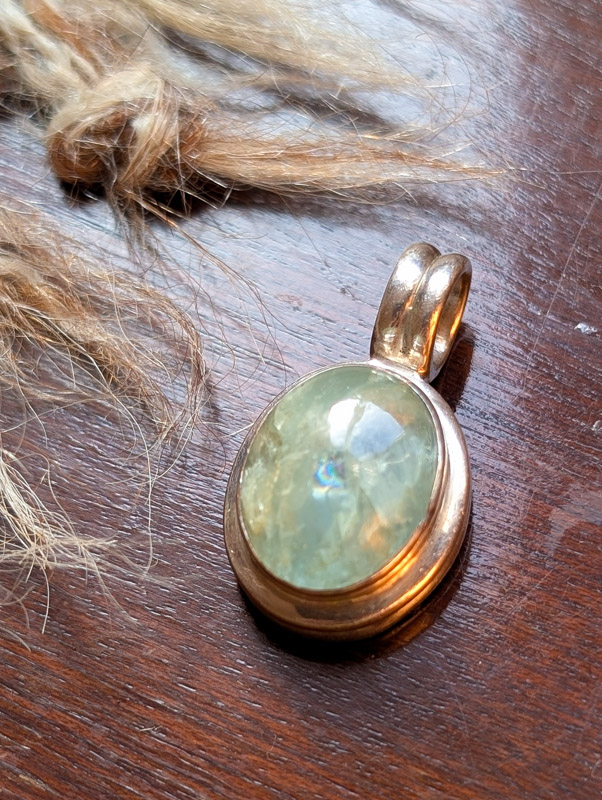 Vintage Silver Green Gemstone Pendant