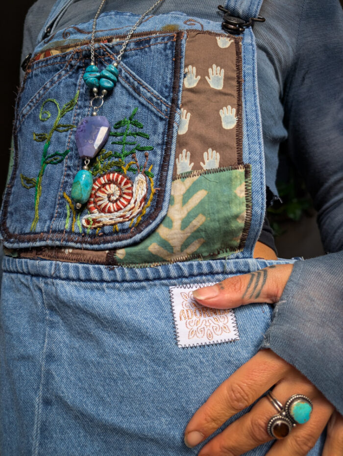 Reworked Forest Fairy Denim Dress - Image 2
