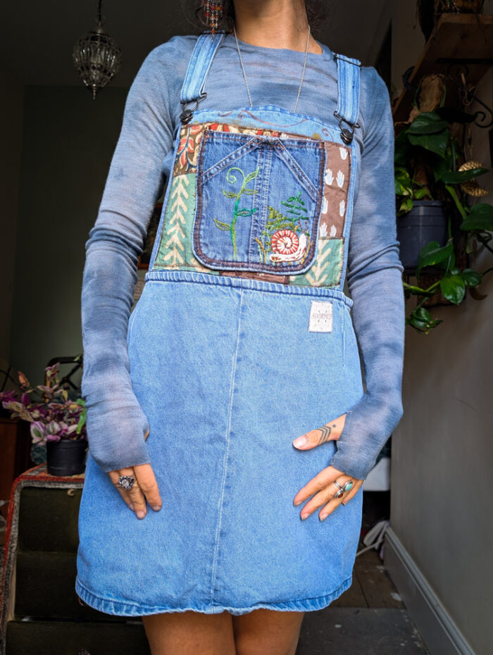 Reworked Forest Fairy Denim Dress - Image 5