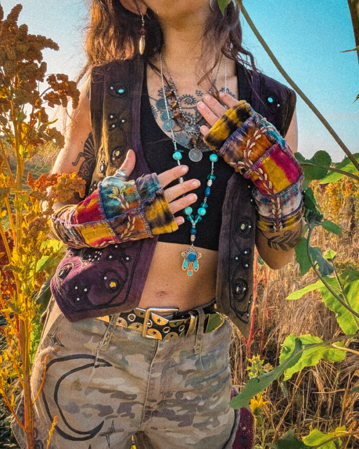 Vintage Velvet Embroidered Waistcoat - Image 5