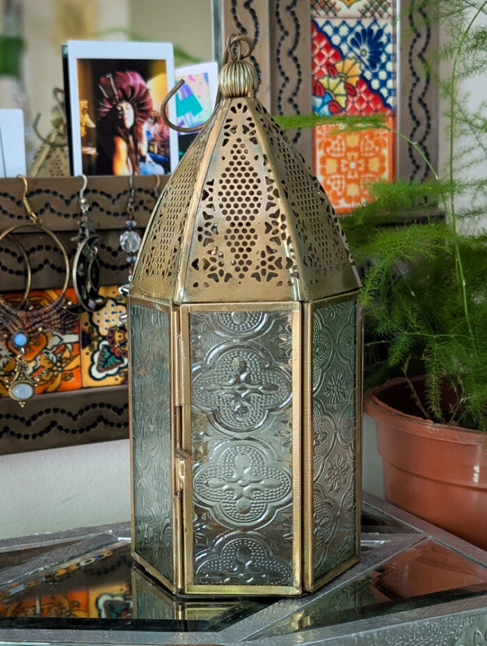 Medium Brass Standing Lantern - Image 6