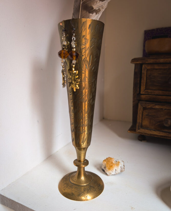 Vintage Straight Brass Vase