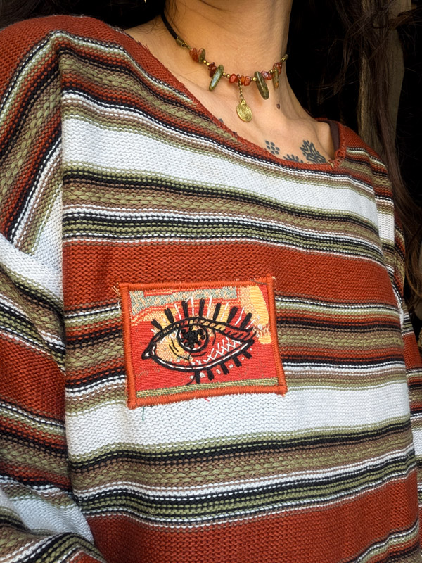 Reworked Eye Embroidered Striped Jumper - Image 6