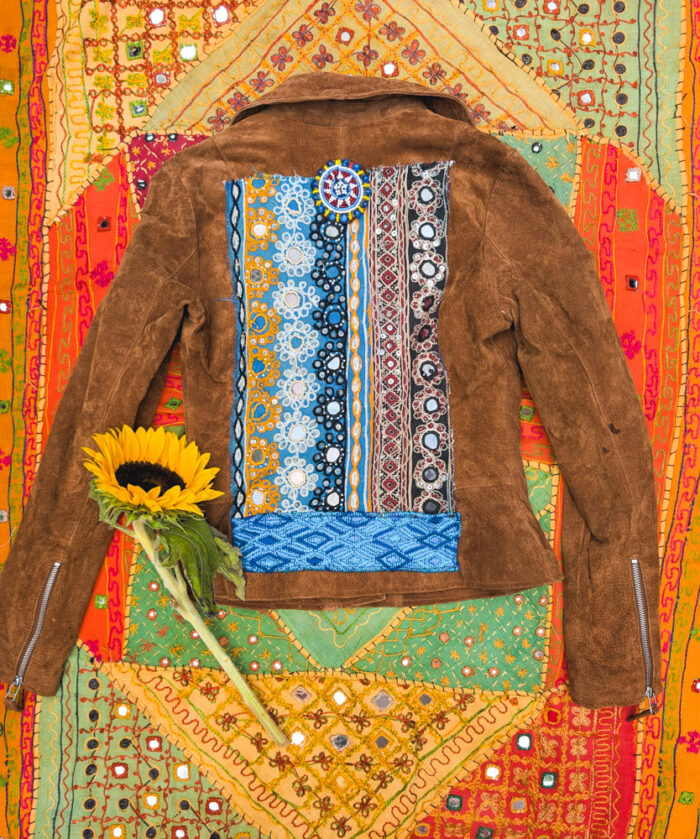 Reworked Boho Suede Biker Jacket - Image 3