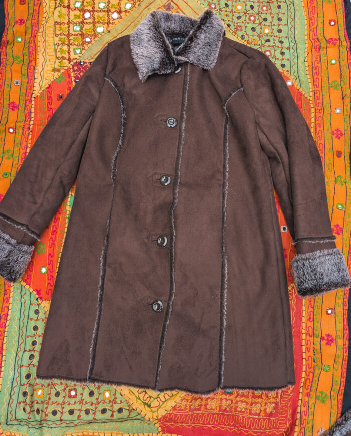 Reworked Boho Faux Sheepskin Jacket - Image 4