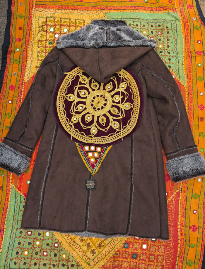 Reworked Boho Faux Sheepskin Jacket - Image 5