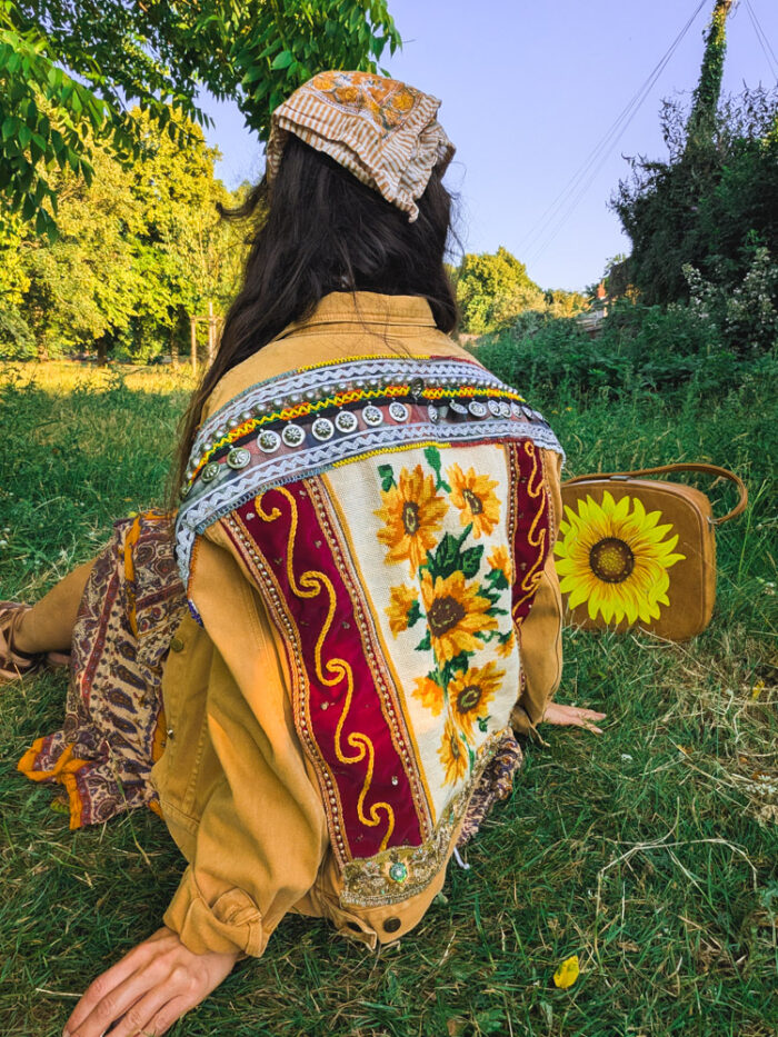 Reworked Sunflower Denim Jacket - Image 2