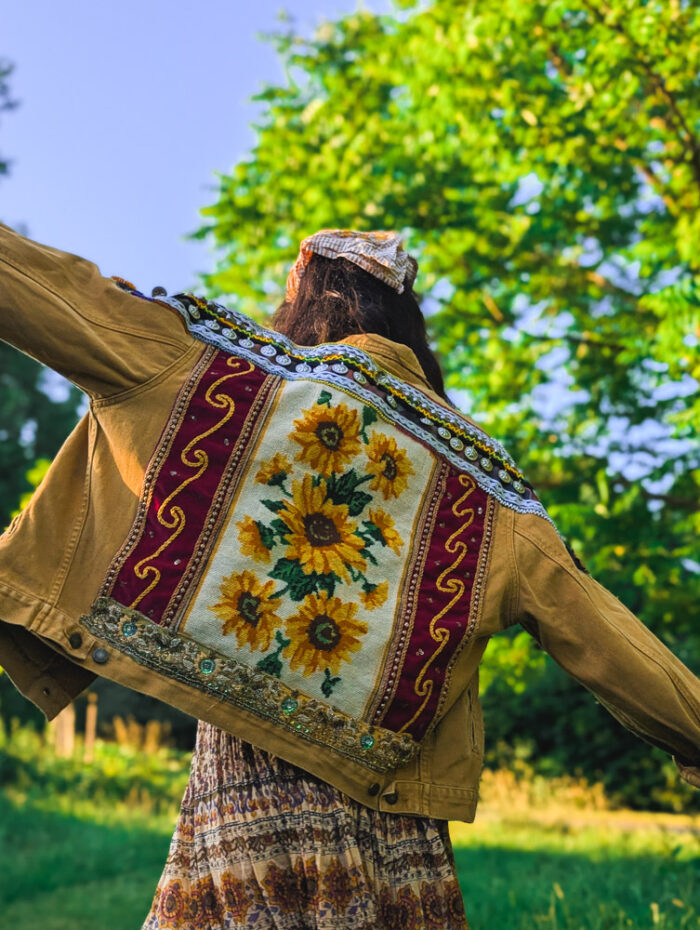 Reworked Sunflower Denim Jacket - Image 7