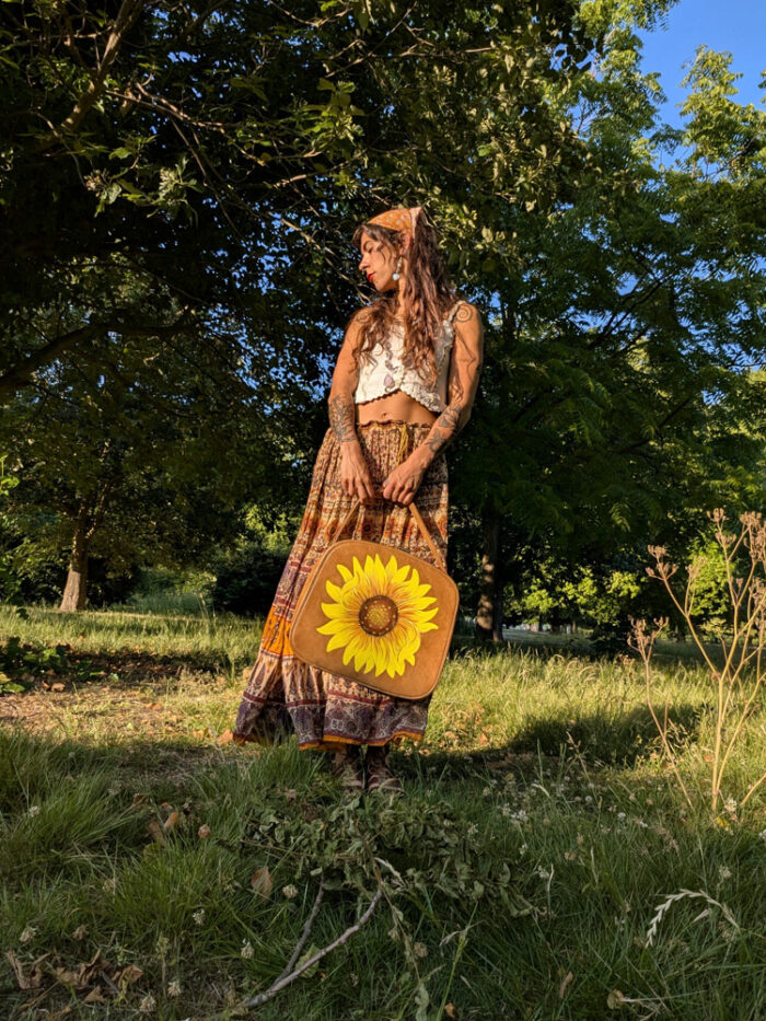 Upcycled Sunflower Vanity Case - Image 7