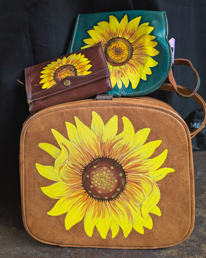 Upcycled Sunflower Vanity Case - Image 2