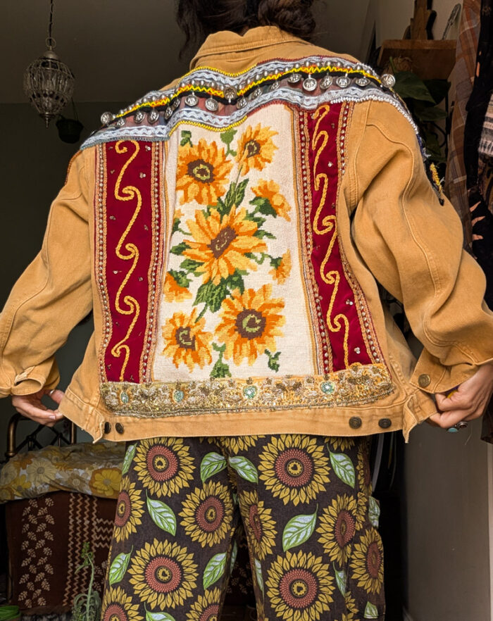 Reworked Sunflower Denim Jacket - Image 7