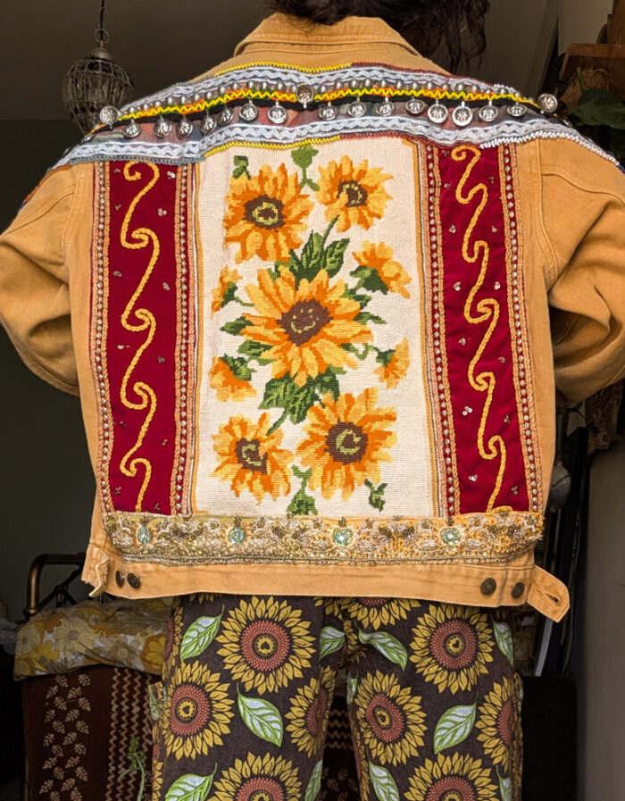 Reworked Sunflower Denim Jacket - Image 5