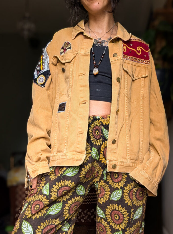 Reworked Sunflower Denim Jacket - Image 2