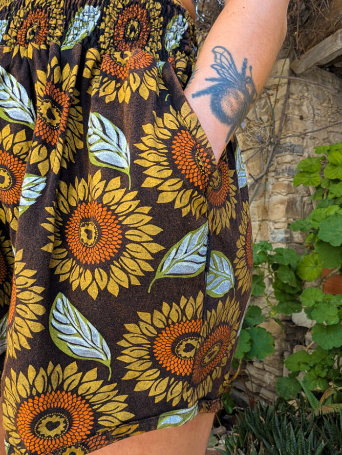 Brown Sunflower Shorts - Image 3