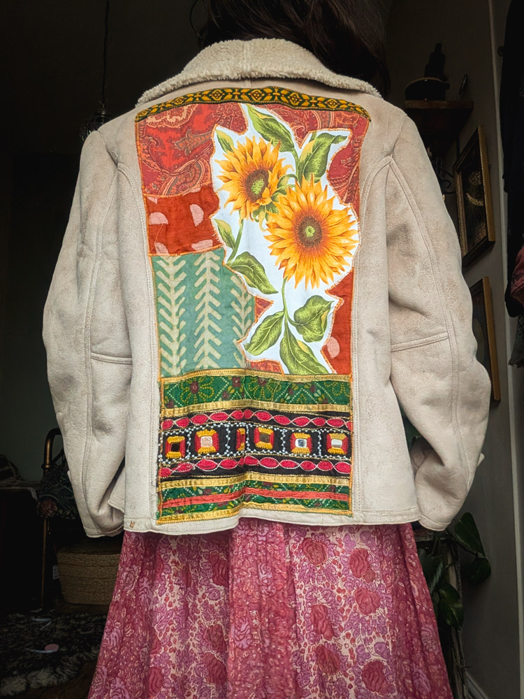 Reworked Sunflower Faux-Suede Coat - Image 7