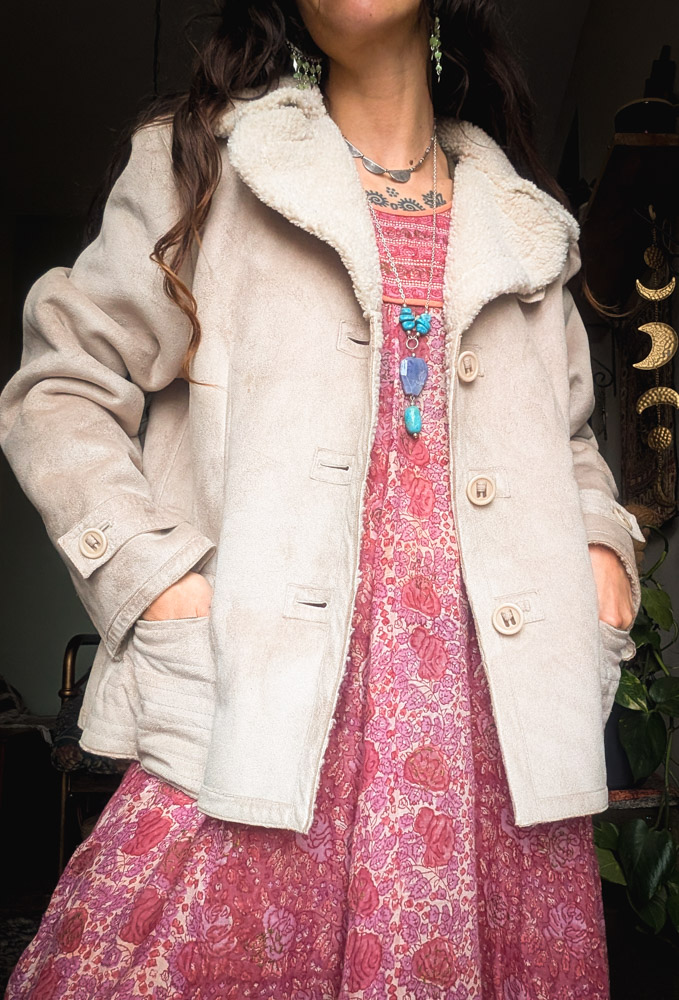 Reworked Sunflower Faux-Suede Coat - Image 8