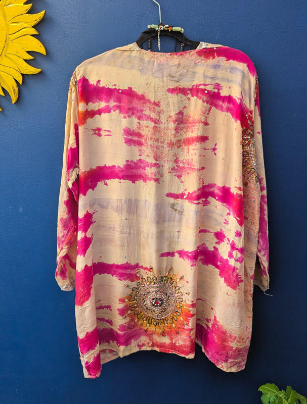 Sunset Embroidered Silk Robe - Image 8