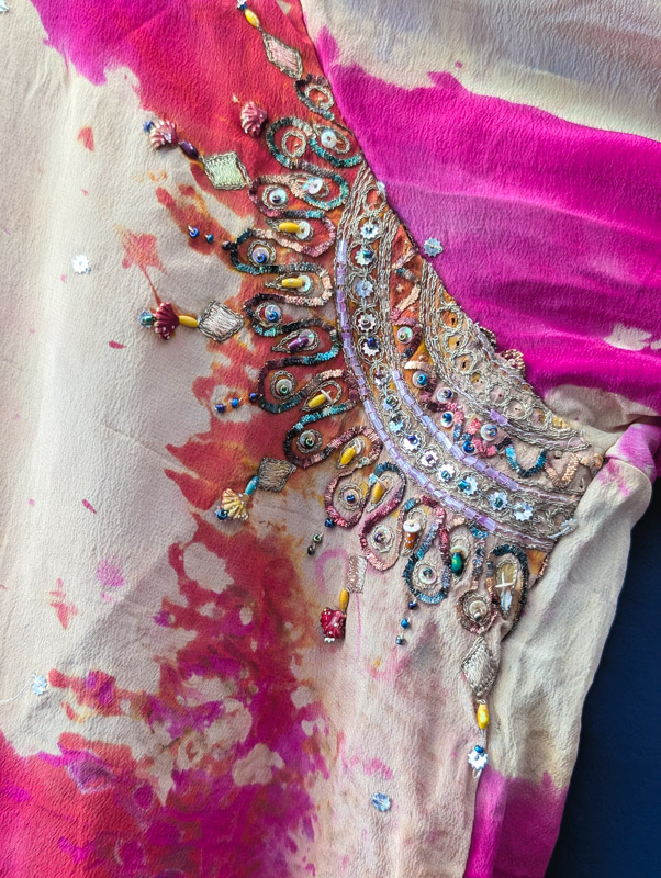 Sunset Embroidered Silk Robe - Image 4
