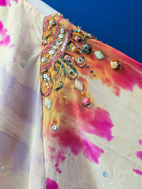Sunset Embroidered Silk Robe - Image 3