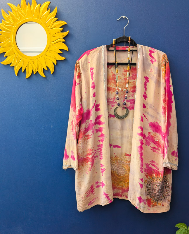 Sunset Embroidered Silk Robe - Image 6