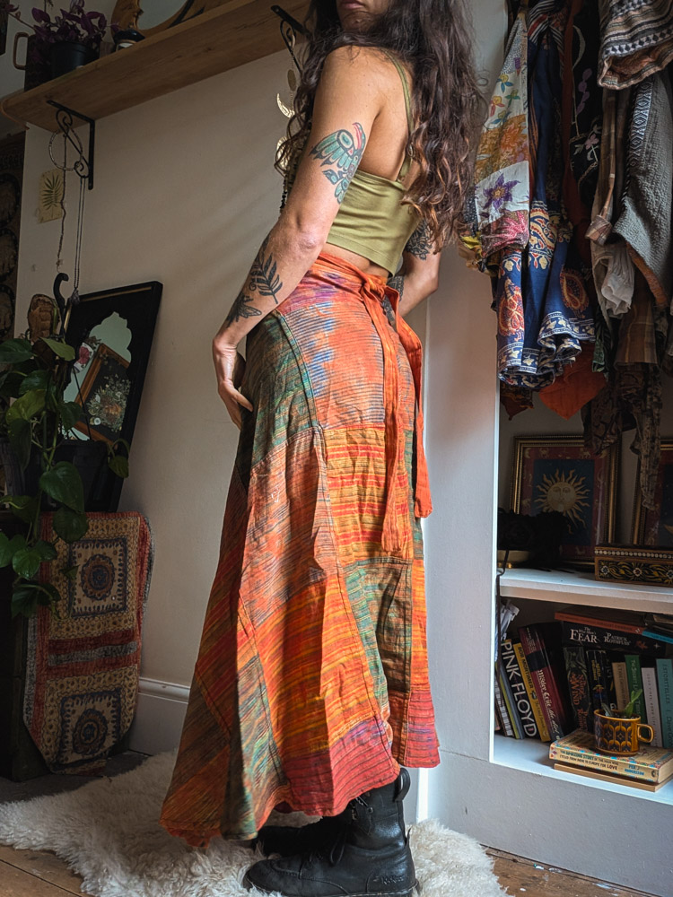 Sunset Patchwork Wrap Skirt - Image 4