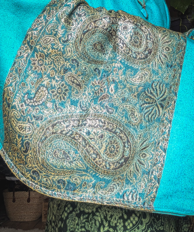 Upcycled Teal Paisley Oversize Top - Image 3