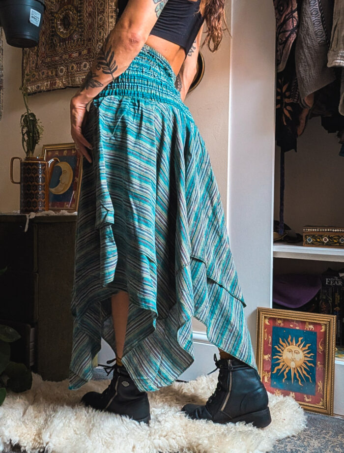 Teal Hanky Hem 2-in-1 Dress / Skirt - Image 6