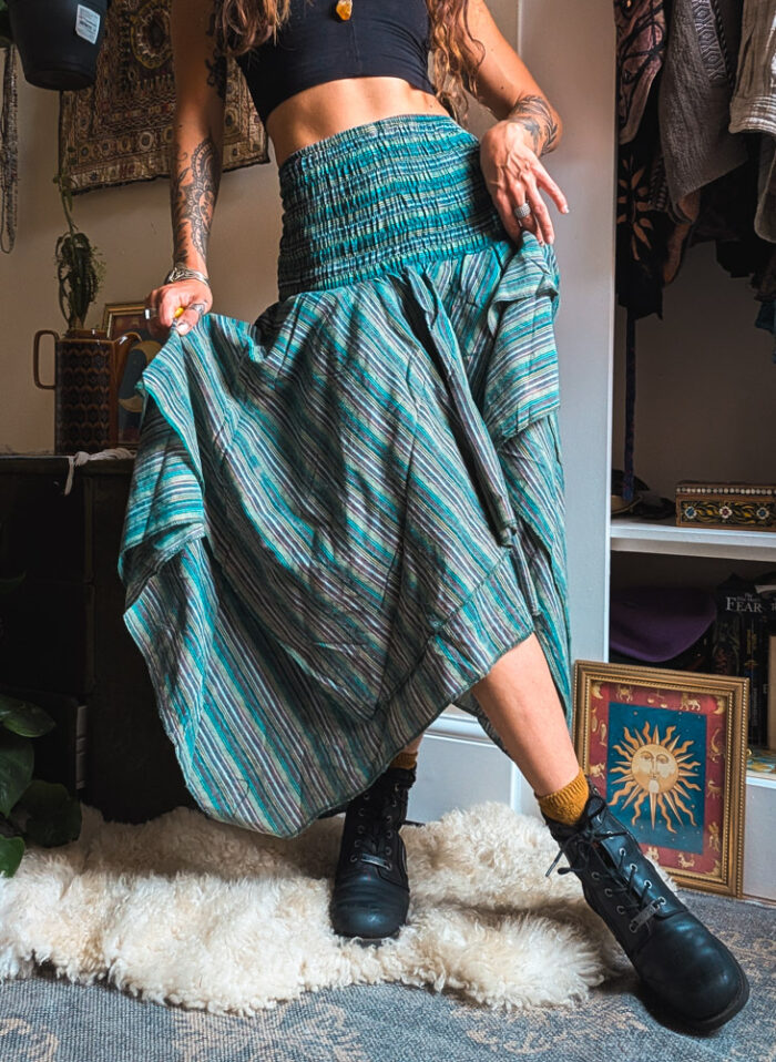 Teal Hanky Hem 2-in-1 Dress / Skirt - Image 3