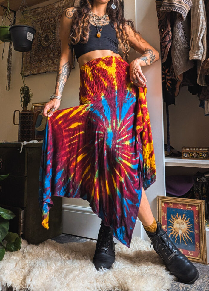 Tie Dye Hanky Hem 2-in-1 Dress / Skirt