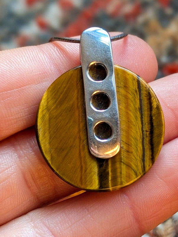 Vintage Silver Reversible Tiger's Eye Necklace - Image 3