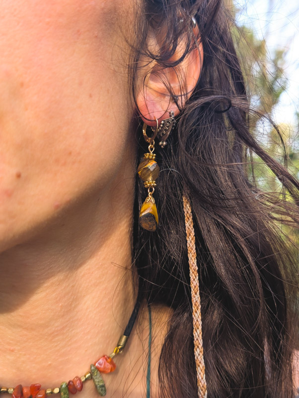 Earthy Tiger's Eye Earrings - Image 2