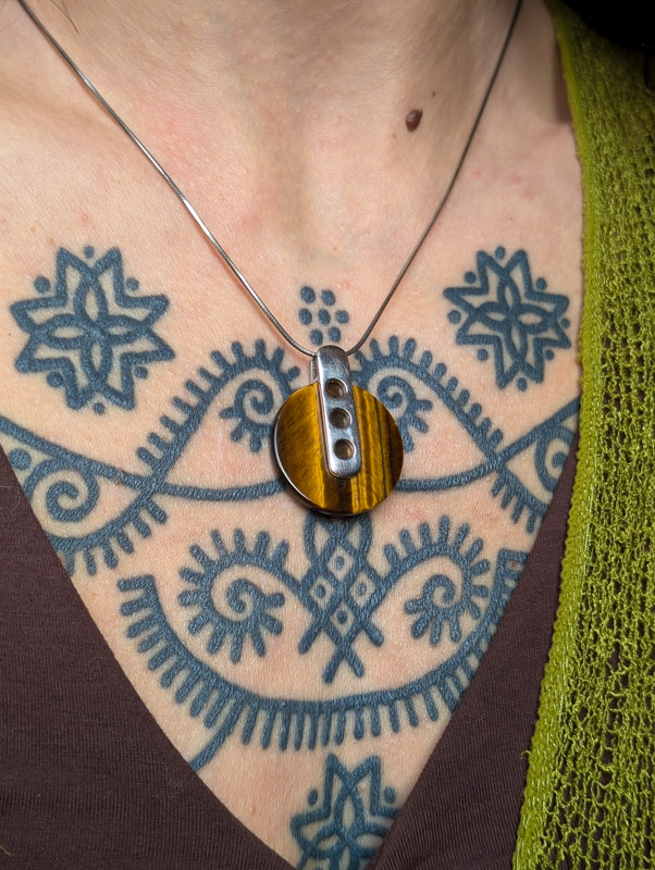 Vintage Silver Reversible Tiger's Eye Necklace - Image 5