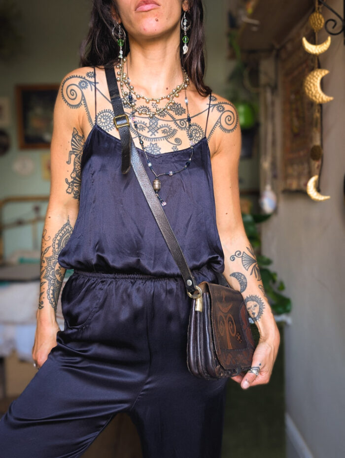 Navy Silk Jumpsuit - Image 3