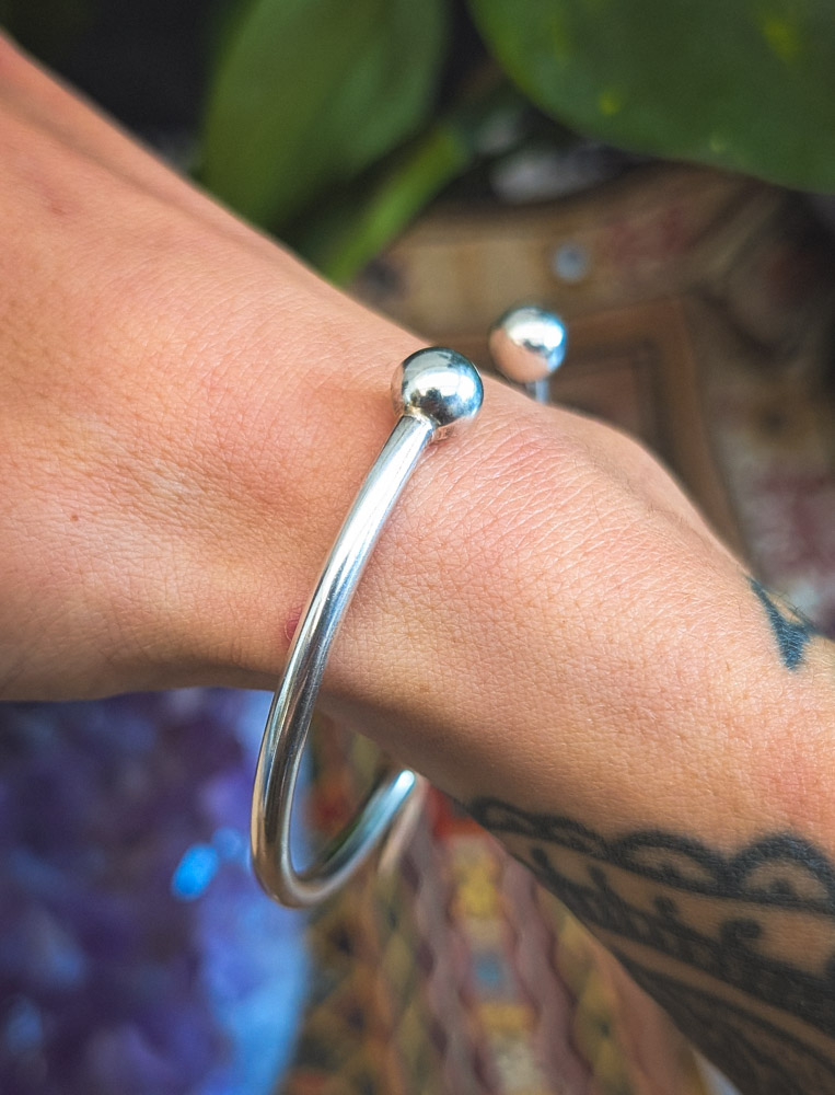 Vintage 925 Silver Torque Bangle - Image 3