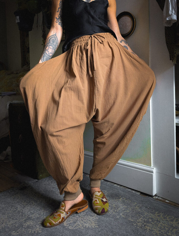 Brown Lagenlook Trousers - Image 4
