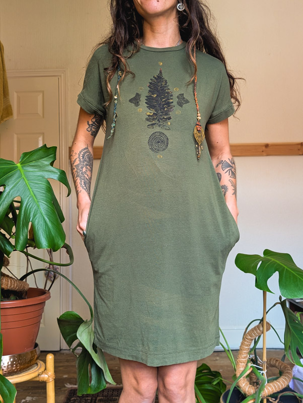 Reworked Fern Print Dress - Image 3